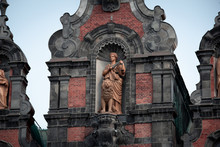 The Ornate Sculptures Decorates The Town Or City Hall Of Malmö, Sweden. The Facade Was Created In The 1860's.