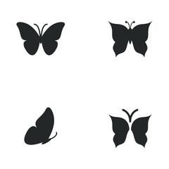 Aufkleber - butterflies icon template color editable. butterflies symbol vector sign isolated on white background illustration for graphic and web design.