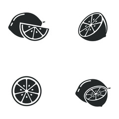 Aufkleber - Fresh lemon fruits icon template color editable. lemon fruits symbol vector sign isolated on white background illustration for graphic and web design.