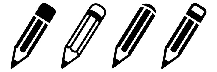 Pencil icon set. Vector illustration