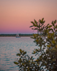 Wall Mural - Sunset in Bacalar Lagoon, near Cancun in Riviera Maya, Mexico