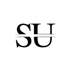 Initial Letter SU Logo Design Vector Template. SU Letter Logo Design