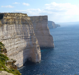 Panoramic view of Sanap Cliffs, Gozo, Malta