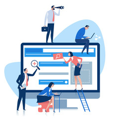 Web development team vector illustration. 