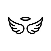 Wings Of The Angel Icon Vector. Thin Line Sign. Isolated Contour Symbol Illustration