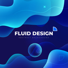 Poster - Liquid color background design. Blue Fluid gradient shapes composition. Futuristic design posters. Eps10 vector.