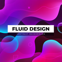 Wall Mural - Liquid color background design. Fluid gradient shapes composition. Futuristic design posters. Eps10 vector.