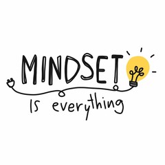 Mindset is everything word and lightbulb vector illustration