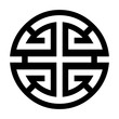 Black chinese prosperity symbol