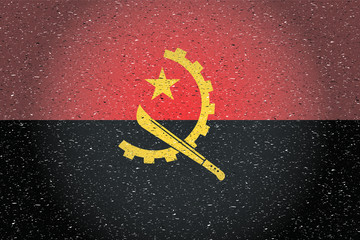 flag of angola in retro backgroun