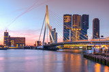 Fototapeta  - Erasmus bridge over the river Meuse in Rotterdam