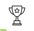 Trophy icon vector logo template flat trendy