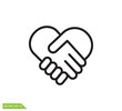 Hand shake and love icon vector logo design template