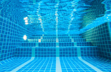 Wall Mural - The underwater image of the swimming pool at the resort