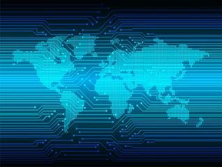 blue world cyber circuit future technology concept background
