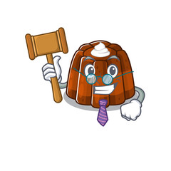 Poster - Smart Judge chocolate pudding in mascot cartoon character style