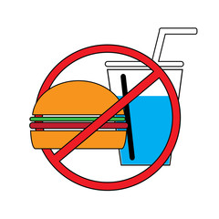 Illustration vector graphic of No food Allowed sign with white background. suitable for food court and cafe