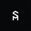 Initial based modern and minimal Logo. SM MS letter trendy fonts monogram icon symbol. Universal professional elegant luxury alphabet vector design
