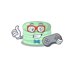 Sticker - Smiley gamer pistachio macaron cartoon mascot style