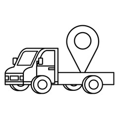 Wall Mural - Isolated delivery truck and gps mark vector design