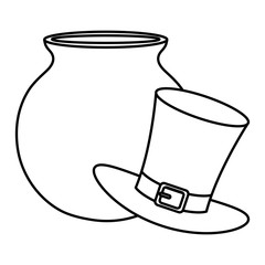 Poster - top hat leprechaun with cauldron