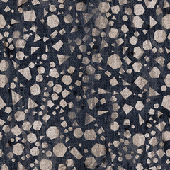 Wall Mural - Seaumless neutral worn faded western white denim jean texture with terrazzo confetti pattern overlay. Intricate mottled grungy seamless repeat raster jpg pattern swatch.