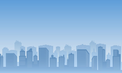 City silhouette background with many buildings skycraper.