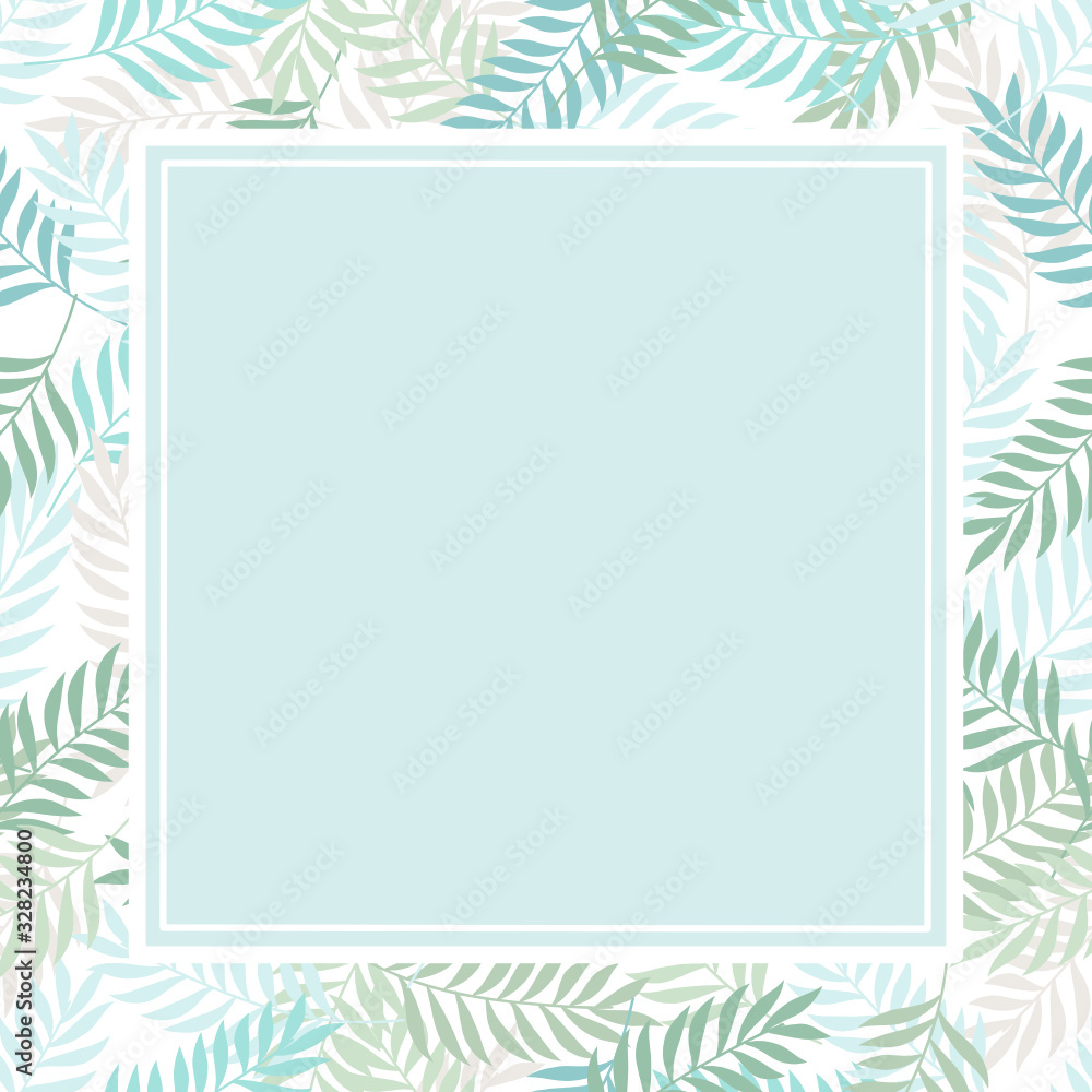 Colorful Leaves hand drawn card and white frame. vector illustration ...