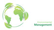 © vektor junkie - environmental management concept. earth globe map inside leafs and custom text placement for go green and eco friendly web page, poster and presentation vector illustration