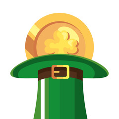 Sticker - top hat and coin with clover