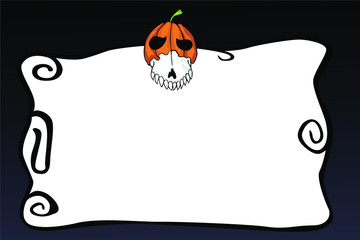 happy halloween card with pumpkin