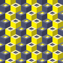 A Pattern Of Yellow And Blue Cubes. [преобразованный]