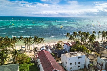 Wall Mural - Coastal Resort Scenery of Boracay Island, Philippines, a Tourism Destination for Summer Vacation in Southeast Asia, with Tropical Climate and Beautiful Landscape. Aerial View..