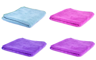 Soft clean towel on white background