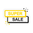 © StarGraphic - Flat banner with super sale speech bubble. Banner for business, marketing and advertising on white background. Vector