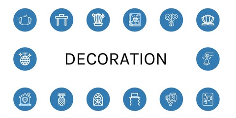 Sticker - decoration simple icons set