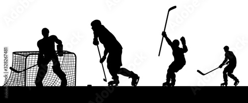Ice hockey players in silho...