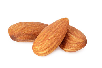 Wall Mural - almond isolated on white background. Nuts on white background.