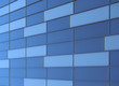 © Philip J Openshaw  - geometric blue metallic cladding modern facade in perspective view