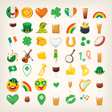 Fototapeta Pokój dzieciecy - Set of emoticons for saint Patrick's Day holiday. Vector icons for various designs.