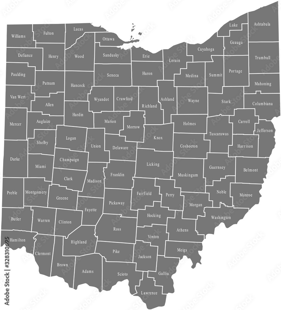 map of Ohio - obrazy, fototapety, plakaty 