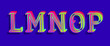 © PerepadiaY - L, M, N, O, P iridescent letters. Vintage 3D font.