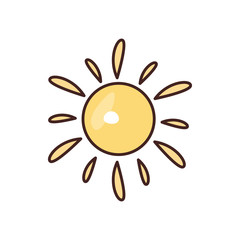 Isolated sun fill style icon vector design