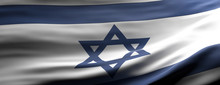 Israel National Flag Waving Texture Background. 3d Illustration