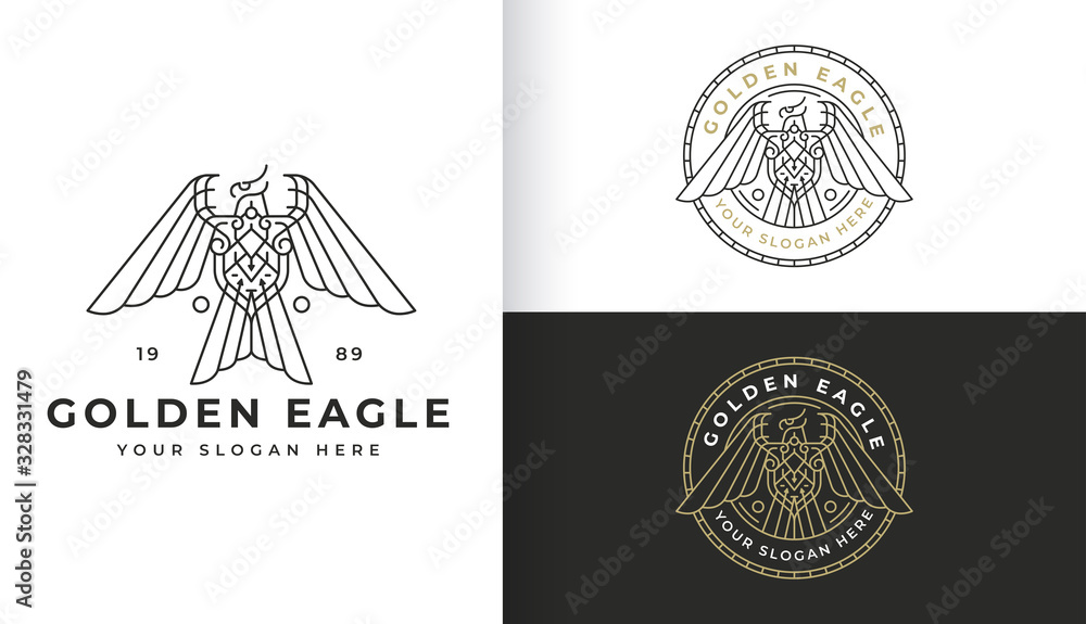line art eagle logo design Stock Vector | Adobe Stock