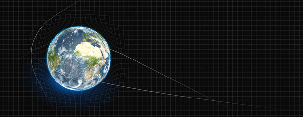 La terre et son effet sur l'espace temps