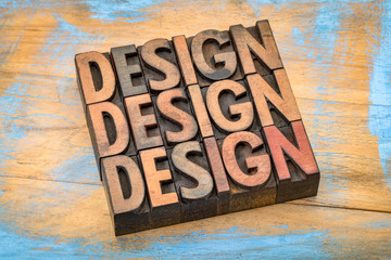 Canvas Print - design word abstract in wood type