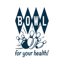 Vintage Style Clip Art - Bowl For Your Health! - Vector.