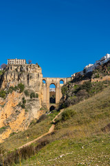 Canvas Print - Puente Nuevo Bridge, Ronda, Province Malaga, Andalusia, Spain. Copy space for text.