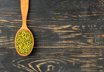 Mung beans in spoon